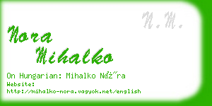 nora mihalko business card